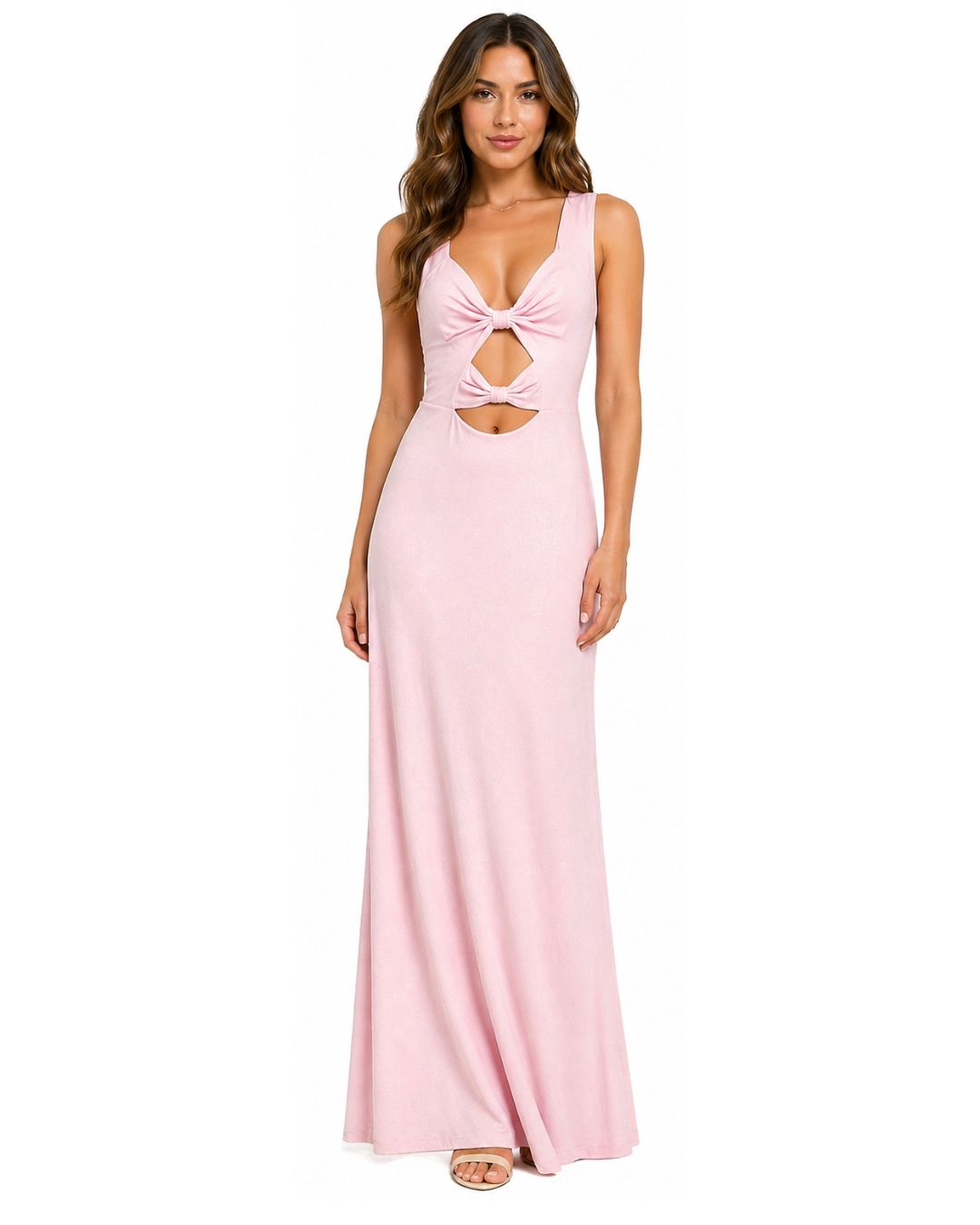 VESTIDO ROSA ELEGANTE BRILLOS