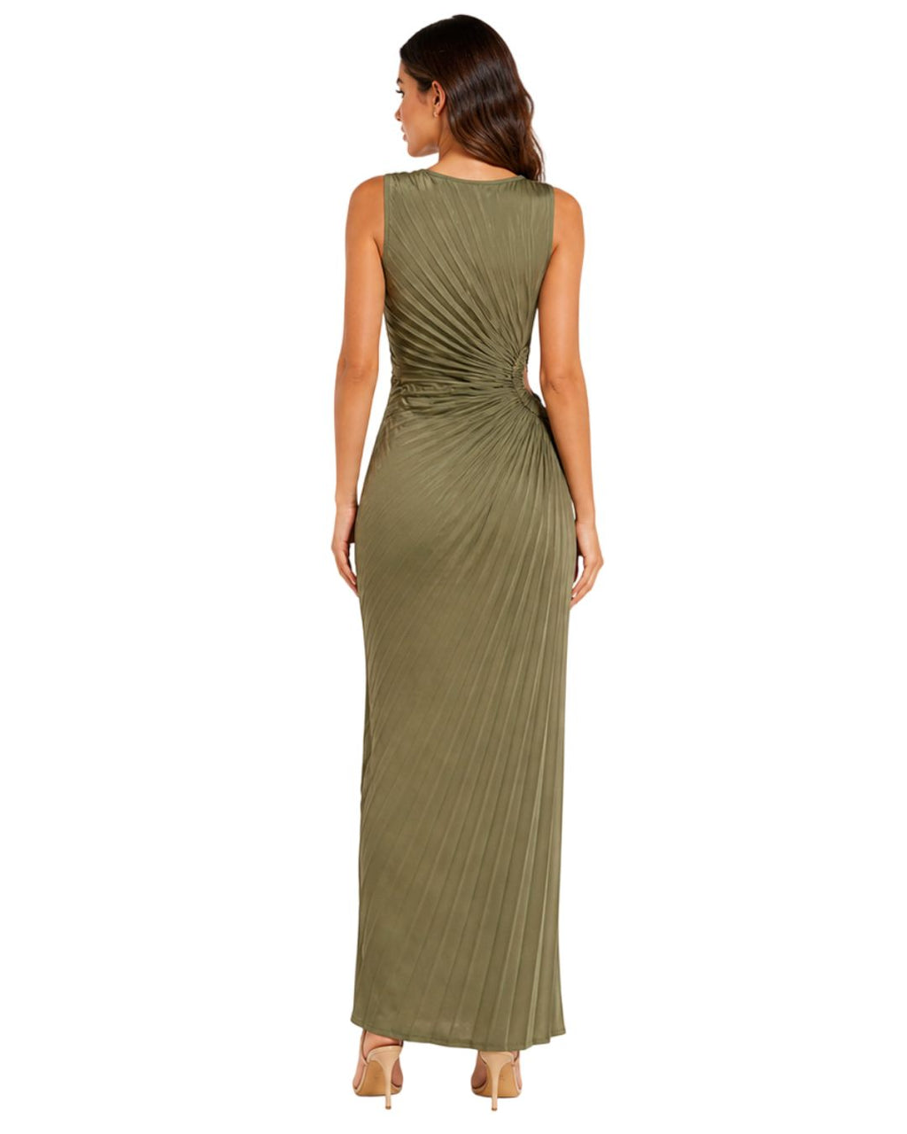 VESTIDO PLISADO VERDE OLVA