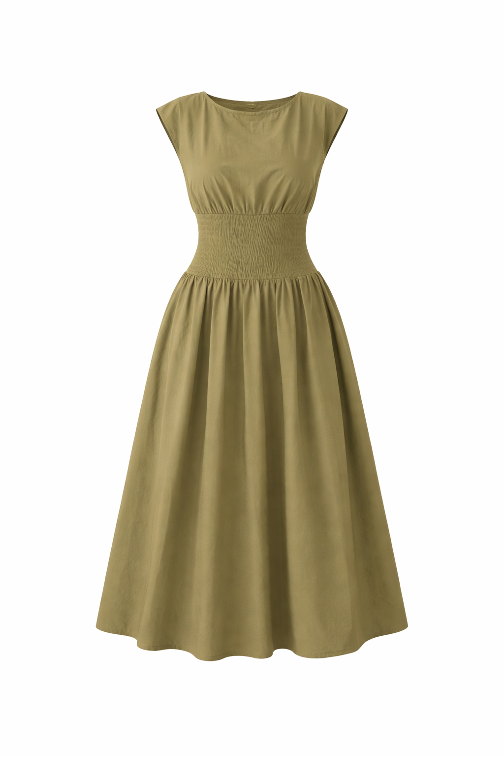 VESTIDO VERDE OLIVA MIDI