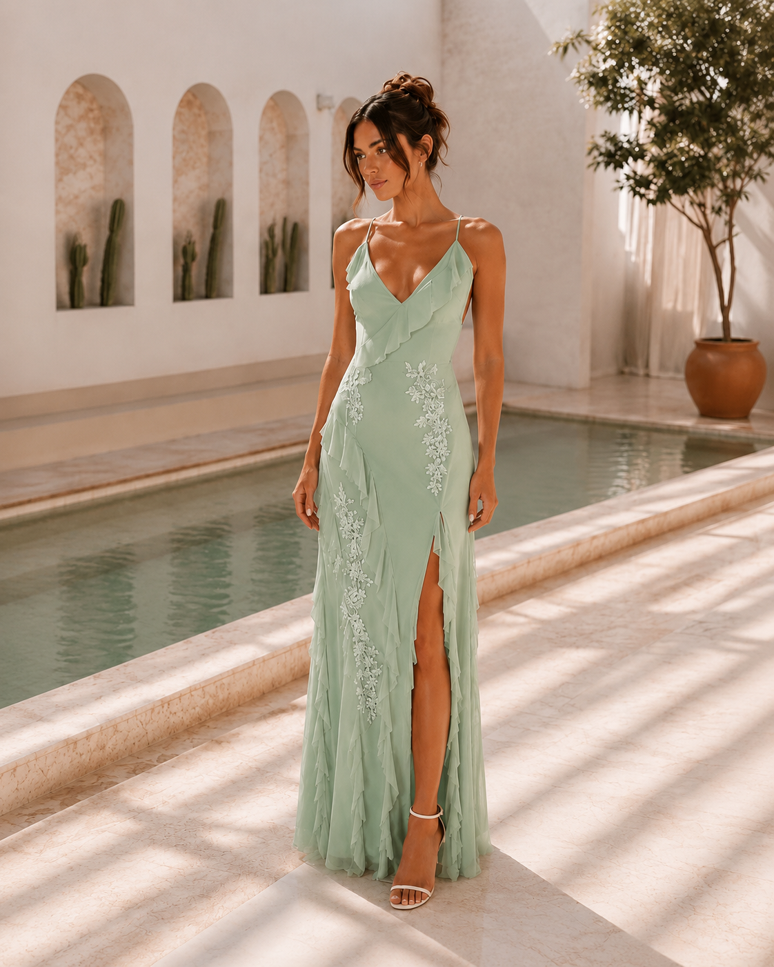 VESTIDO VERDE MENTA AJUSTADO