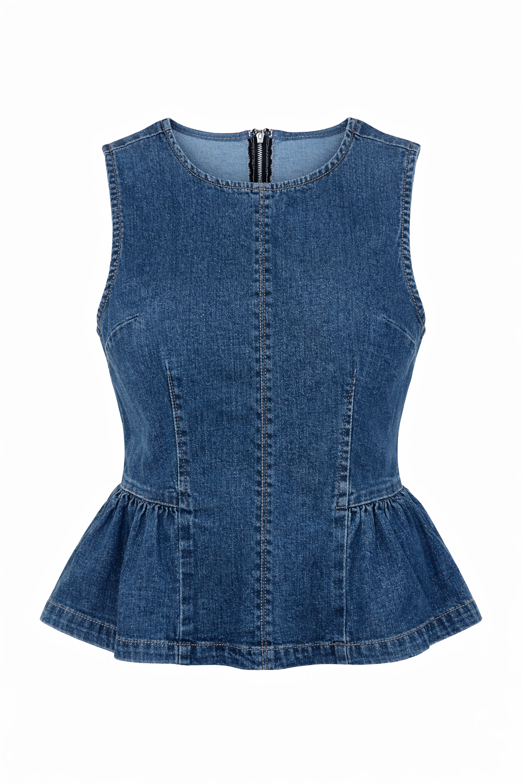 BLUSA PEPLUM EN DENIM
