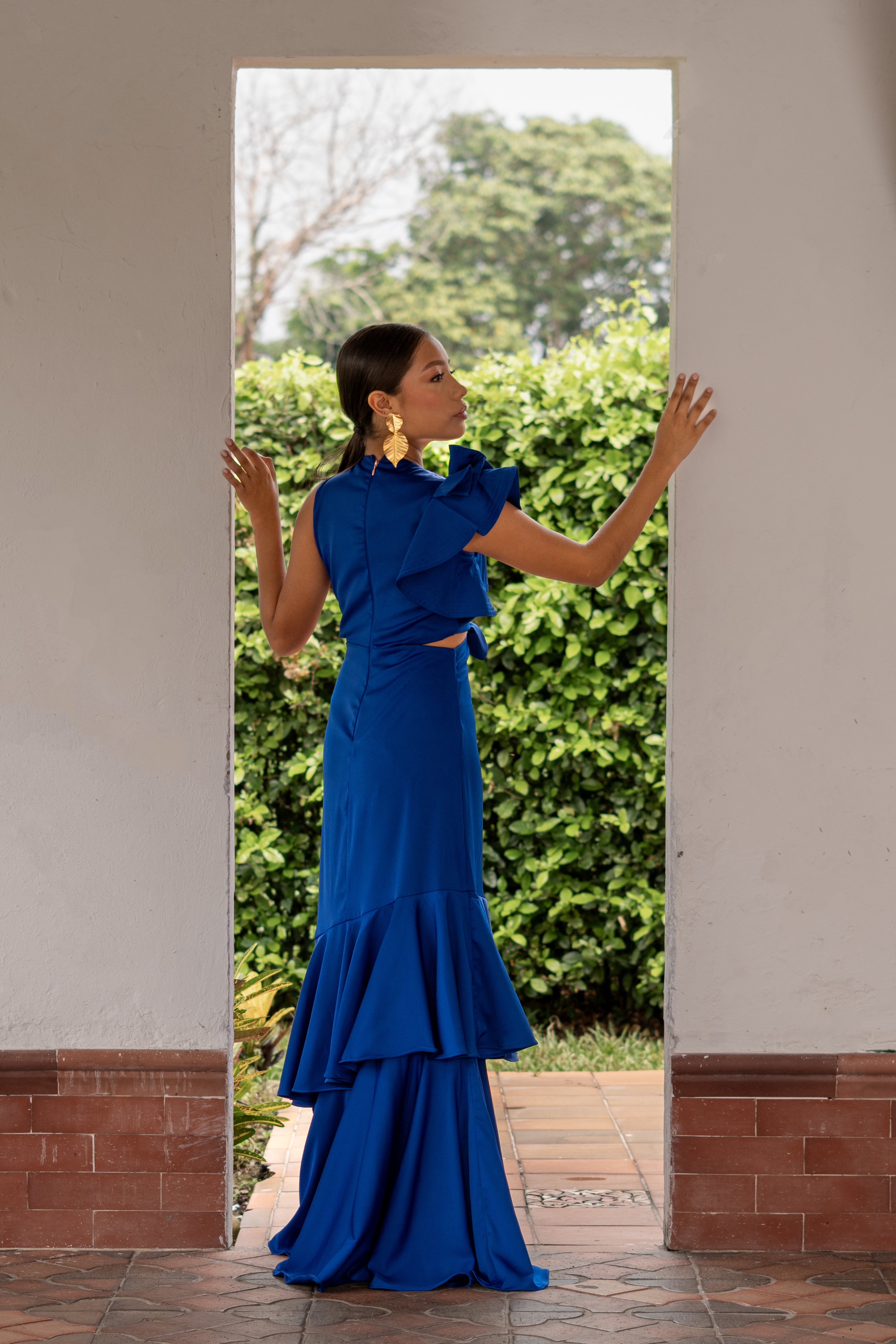 VESTIDO LARGO AZUL REY