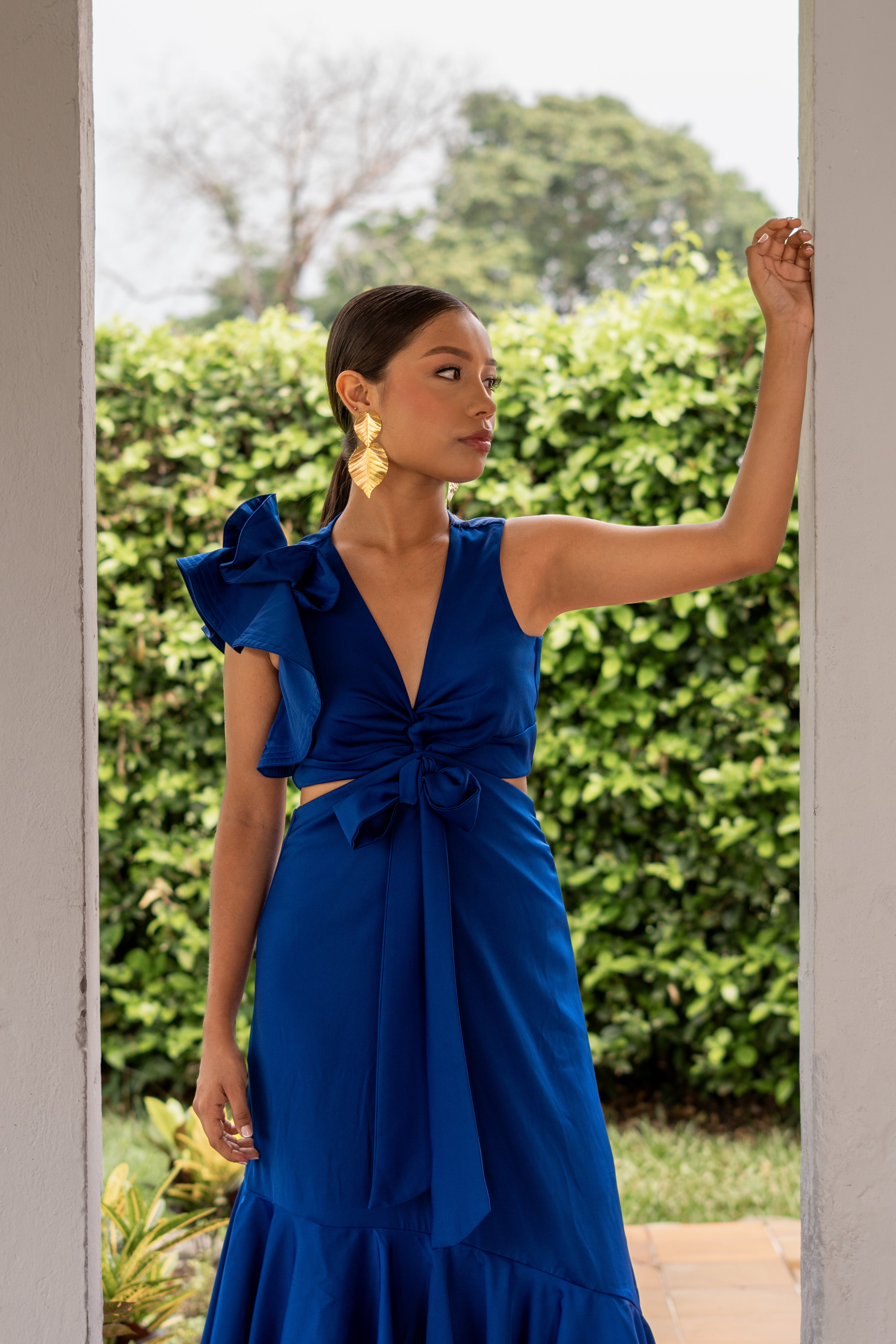 VESTIDO LARGO AZUL REY
