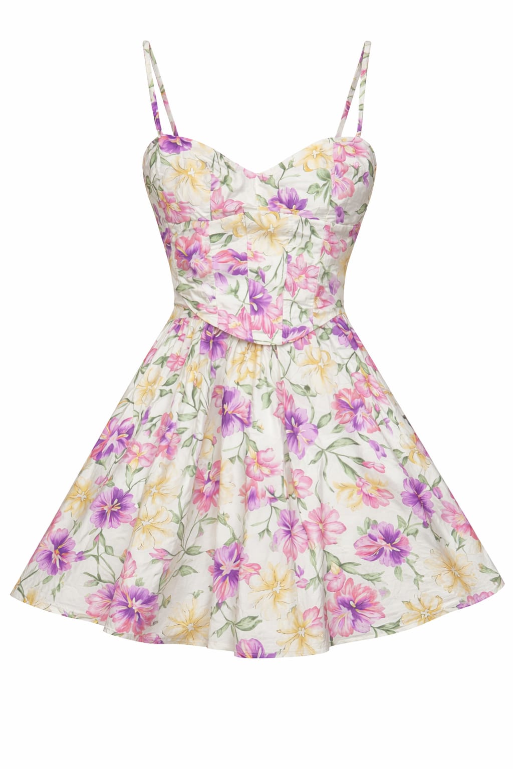 VESTIDO CORTO EN CORSETT FLORAL