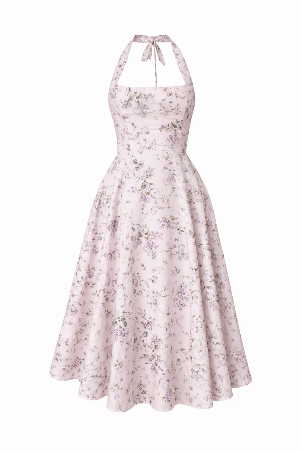 VESTIDO MIDI TIPO PRINCESA COLOR LILA