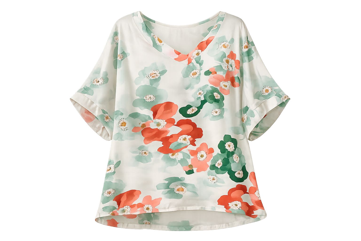 BLUSON EN SATIN ESTAMPADO FLORES