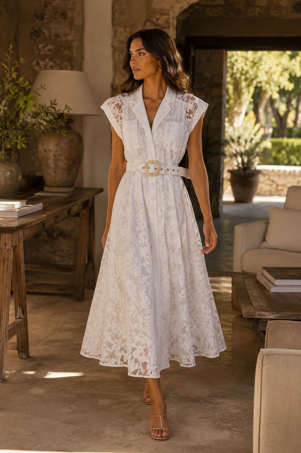 VESTIDO BLANCO MIDI